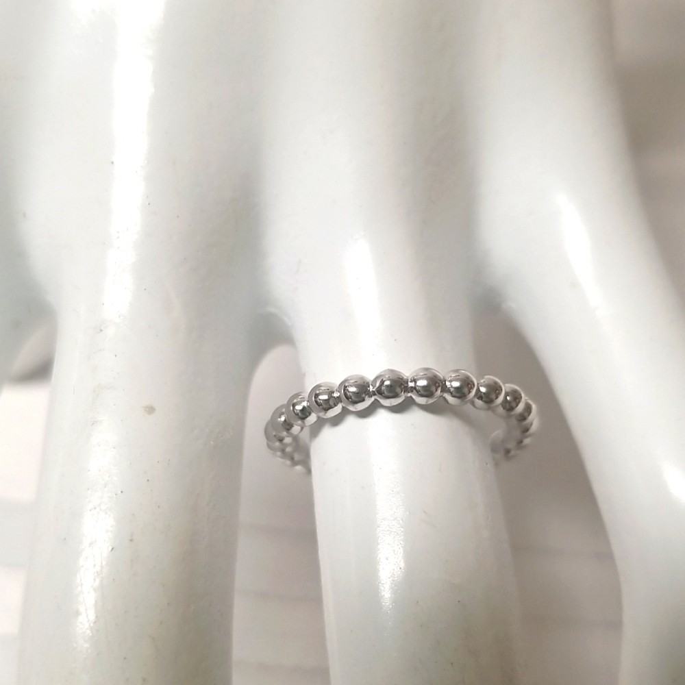 925 STERLING SILVER BEAD RING, Sz 6, NWOT